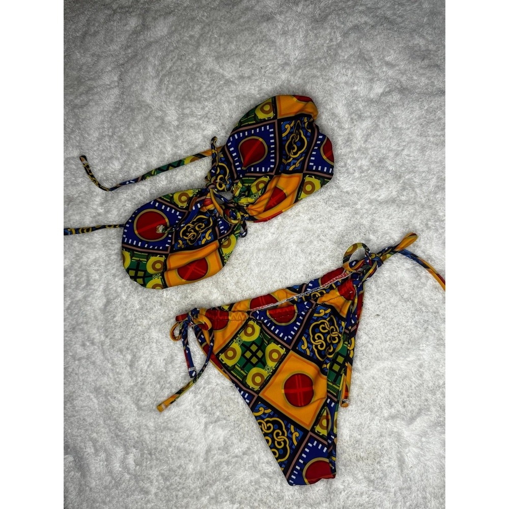 Colorful Mosaic Geometric Bikini Set - M/L